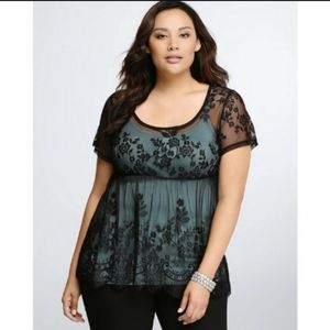 Torrid black lace  peplum top 5